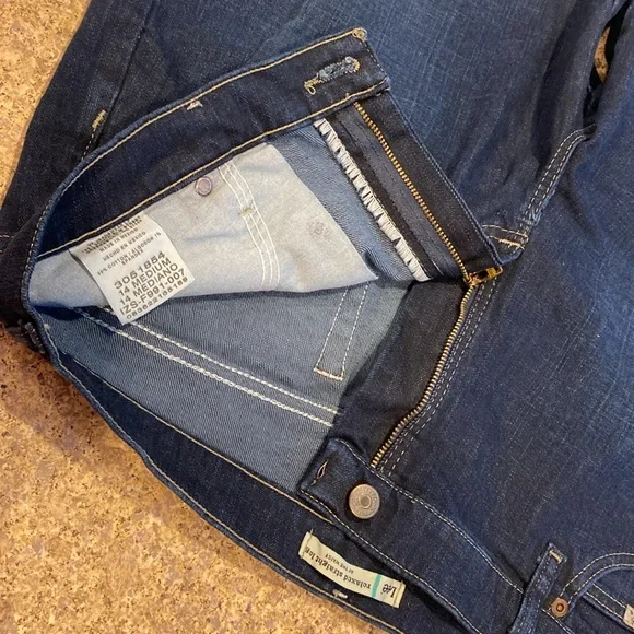 Lee Relaxed Straight Leg At The Waist 14 Medium Blue Jeans (Altered/Hemmed) - Picture 8 of 16